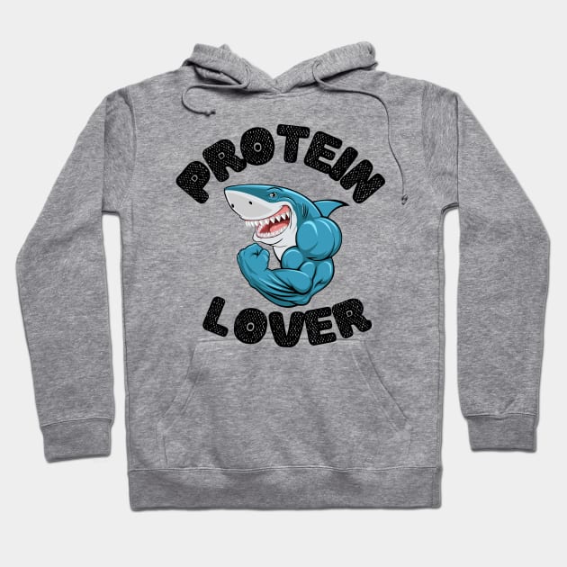 Shark Loves Protein Hoodie by BloomInOctober